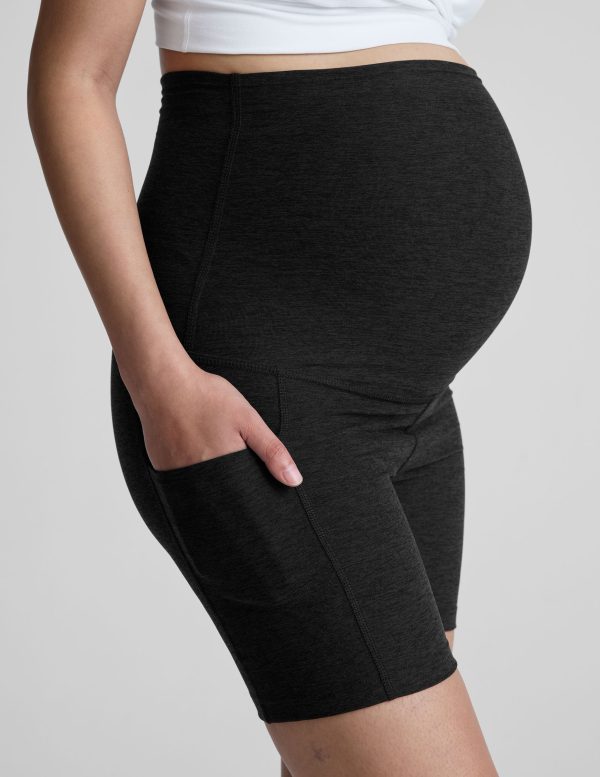 Spacedye Keep Pace 5" Maternity Pocket Biker Short - Image 3