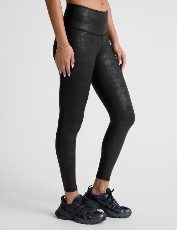 Leatherette High Waisted Midi Legging - Image 3