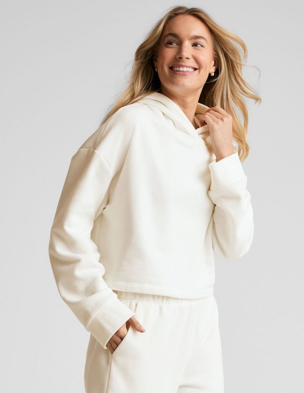 LuxeFleece Happiness Cropped Hoodie - Image 2